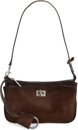 Balenciaga Rodeo Waxed Suede Sling Pouchette in 2308 Light Espresso at Nordstrom