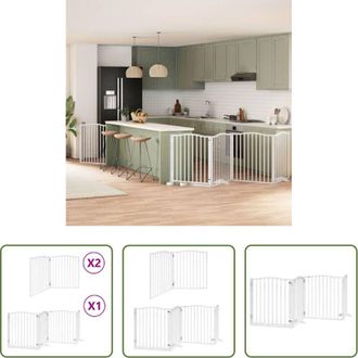 vidaXL vidaXL Cancello per cani pieghevole - Cancello Cani Porta Pieghevole Bianco 12 Pannelli 640 cm Pioppo