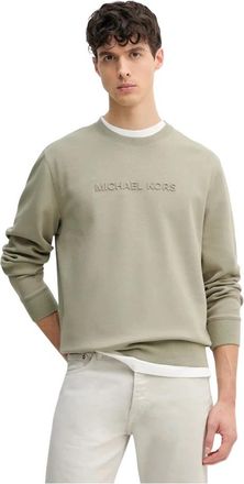 Michael Kors Logo Embossed Katoenmix Trui - Heren - Sweatshirts - Groen - 2XL - Katoen - Hoodies & sweatvesten