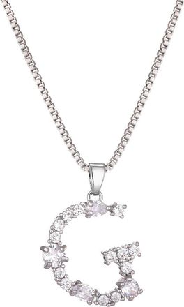 Adornia Mixed Crystal Initial Pendant Necklace in Silver-G at Nordstrom Rack
