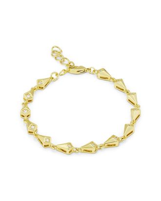 Savvy Cie Jewels 14K Plated Cz Link Bracelet