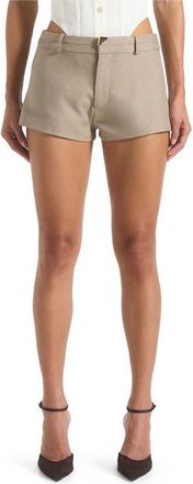 Mani&egrave;re De Voir Elle Tailored Mini Shorts in Taupe at Nordstrom, Size 12