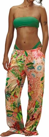 Luli Fama Opulent Eden Elastic Waistband Pants In Multicolor