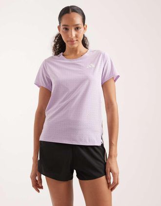 adidas Adizero - T-shirt da corsa color prugna polvere-Viola