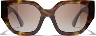 Chanel Butterfly Zonnebril - Dames - Accessoires - Bruin - Maat: 54 MM