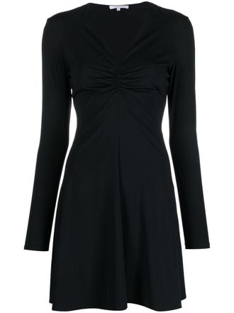 Patrizia Pepe V-neck lightweight-jersey mini dress - women - Nylon - 0 - Black