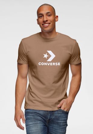 Converse T-Shirt CONVERSE UNISEX CONVERSE GO-TO STAR CHEVRON LOGO STANDARD FIT T-SHIRT, Damen, Gr. XXL, mushroom forage, Single Jersey, Obermaterial: 100% Baum