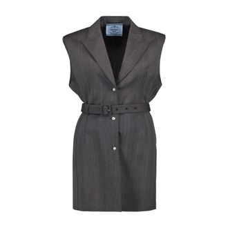 Prada Waistcoats, female, Gray, 2XS, Sleeveless Vest