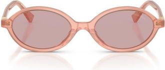 Miu Miu 50mm Oval Sunglasses in Opal Pink /Pink at Nordstrom