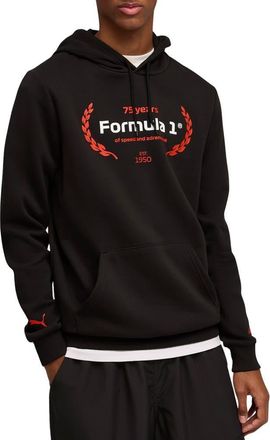 Puma Formula 1 Essential Logo Graphic Hoodie in Puma Black at Nordstrom Rack, Size Medium