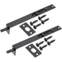 OEM Set Composto Da Due Serrature A Incasso In Ottone Massiccio Da 20,3 X 2,2 Cm Per Porte A Doppio Battente E Un Chiavistello Scorrevole A Scomparsa In A