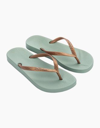 Ipanema Womens Ipanema Womens Anatomica Tan Vegan Flip Flops - Green - Size: 6