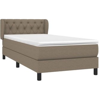vidaXL Cama Box Spring Con Colch&oacute;n Tela Gris Taupe 80x200 Cm Vidaxl