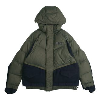 Nike x sacai Sports Loose Splicing hooded down Jacket Olive Green CT3269-355