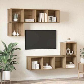 vidaXL Vidaxl - Conjunto De Mueble De Tv 4 Pcs Roble Artisan 37 X 37 X 142.5 Cm