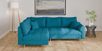 HOME AFFAIRE Ecksofa »CHARRE L-Form mit Ottomane, Masse B/T/H: 231/161/81 cm« feine Steppung, lose Rücken- und Zierkissen, auch in Cord und Bouclé