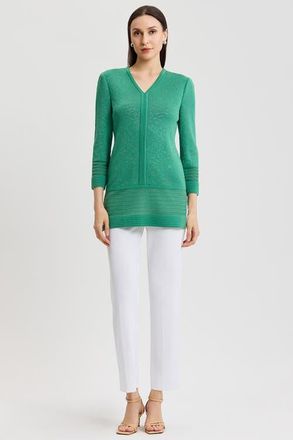 Ming Wang Classic Burnout Medallion Soft Knit Tunic in Kelly Green at Nordstrom, Size X-Large