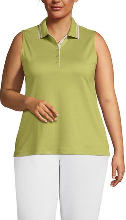 Lands End Supima Cotton Polo in Bright Pistachio/ivory at Nordstrom, Size 1X