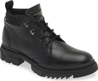 Karl Lagerfeld Lug Sole Tumbled Boot in Black at Nordstrom Rack, Size 7.5