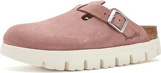 Birkenstock Boston Chunky Platform Clog Womens Clog/Mule Shoes Pink Clay : EU 41 (US Womens 10-10.5) Narrow, Suede