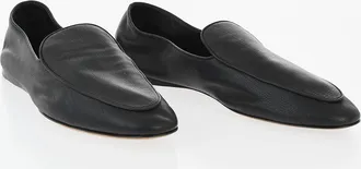 The Row Hammered-Leather Loafers AWAR FLAT The Row