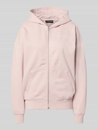 Pegador Oversized Sweatjacke mit Label-Stitching Modell CLARITA in Rosa, Gr&ouml;&szlig;e XL