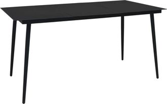 vidaXL Vidaxl - Garden Dining Table Black 190x90x74 cm Steel and Glass