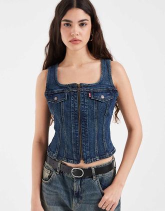 Levi's Canotta blu con zip vintage