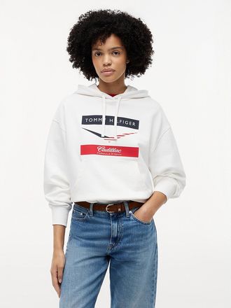 Tommy Hilfiger Womens Tommy x Cadillac F1 Team Chevron Hoodie - White - XXL