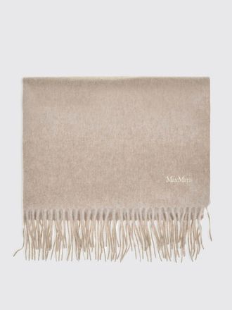Max Mara Beige Pure Cashmere Scarf with Fringe Trim