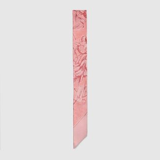Gucci Printed Silk Twill Ribbon, Pink