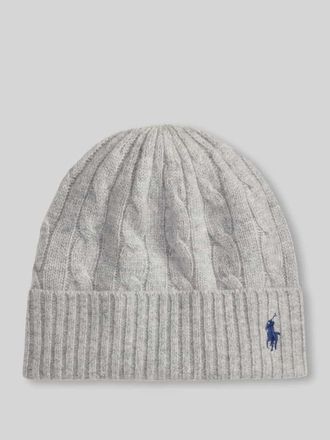 Polo Ralph Lauren M&uuml;tze aus Woll-Mix mit Logo-Stitching in Hellgrau, Gr&ouml;&szlig;e 1