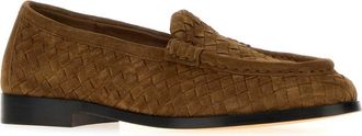 Bottega Veneta Woven Suede Loafers - Brown