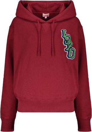 Kenzo Katoenen hoodie met verstelbare capuchon en zakken - Dames - Hoodies - Rood - M - Katoen - Hoodies & sweatvesten
