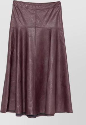 Forte_Forte paneled eco leather midi a-line skirt