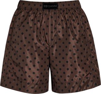 Ganni Polka dot Shell Shorts - Brown - 40 (UK12 / M)