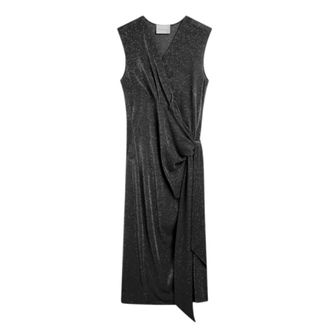 Momoni Dames, Jurken, Zwart, Maat: XS Leer