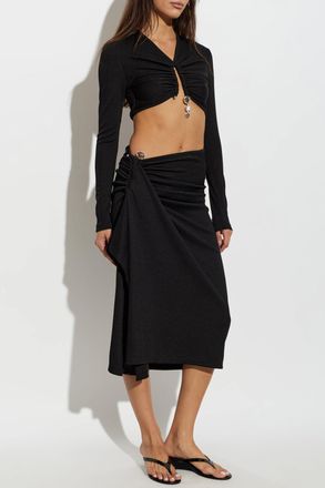 CHRISTOPHER ESBER Droplet Crystal Clasp Cascade Skirt, Womens, Black