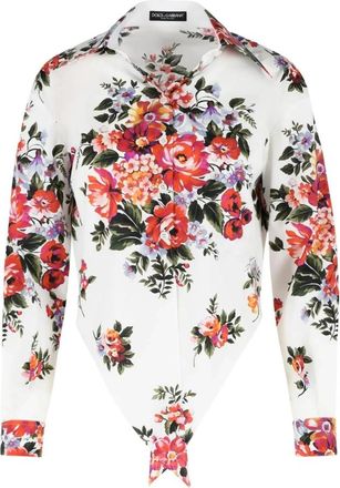 Dolce & Gabbana Mazz. Fiori F.Bianco Camicia - Dames - Overhemden - Veelkleurig - M - Overhemden