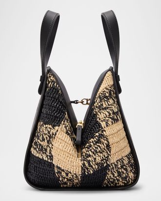 Loewe x Paulas Ibiza Hammock Top-Handle Bag in Gingham Raffia