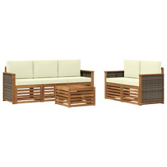 vidaXL Juegos De Sof&aacute;s 6 Pcs Madera De Acacia S&oacute;lida Vidaxl
