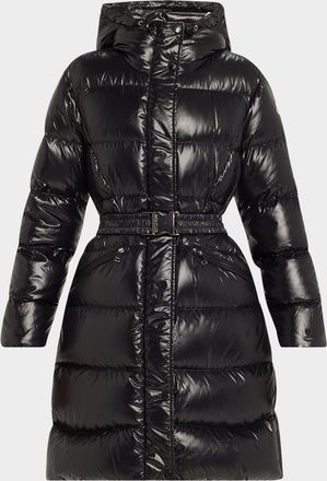 Moncler Bellevue Hooded Long Down Jacket