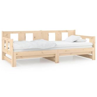 Berkfield Home Pull-out Day Bed Solid Wood Pine 2x(90x190) cm in Light Brown