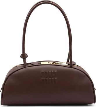 Miu Miu Tassen, Dames, Bruin, ONE Size, Leer, Beau Schoudertas