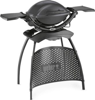 Weber Barbacoa El&eacute;ctrica Weber Q 1400 Con Soporte, Gris Oscuro