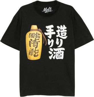 Melt T-shirt met grafische print - Zwart