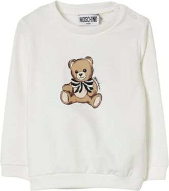 Moschino Kids Sweatshirts, male, White, 2 Y, Printed Long Sleeve Top