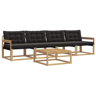 vidaXL Conjunto De Sof&aacute;s De Exterior 5 Pcs Blanco Y Negro Vidaxl