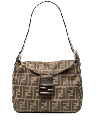 Fendi 20th Century Zucca Canvas Double Flap shoulder bag - women - Canvas/Calf Leather - One Size - Brown