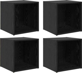 vidaXL Vidaxl - tv Cabinet 4 pcs Black 37 x 35 x 37 cm Engineered wood